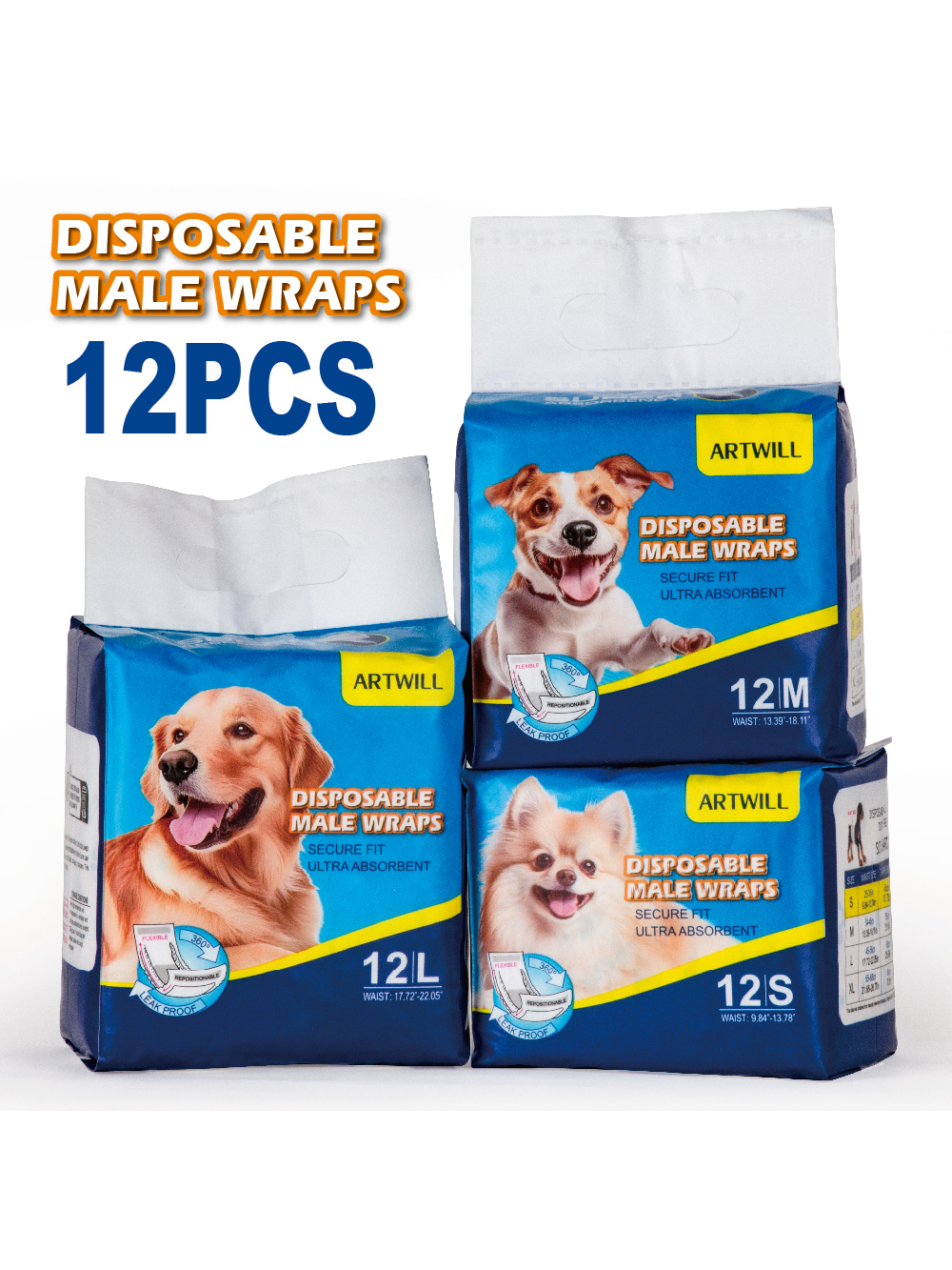 Pet Supplies For Dogs - ARTWILL Disposable Pet Diapers for Dogs