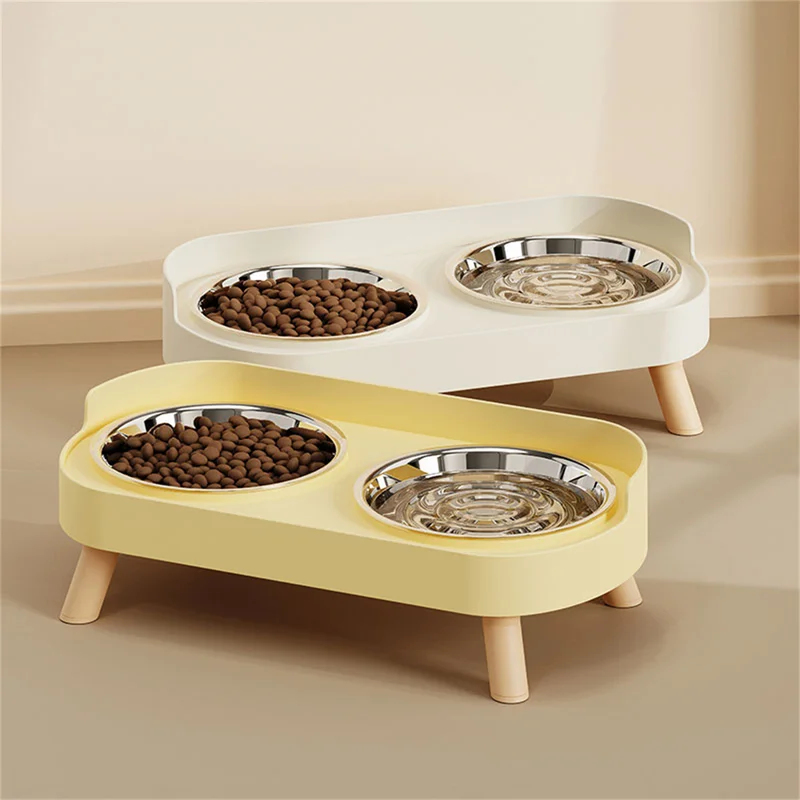 Pet Supplies For Dogs - Dog Cat Feeding Double Bowl Colorful