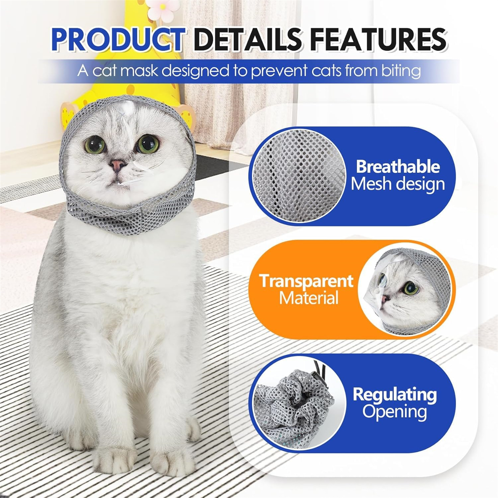 Breathable Cat Muzzle Anti Bit - Pet Supplies Vet recensione e prezzo