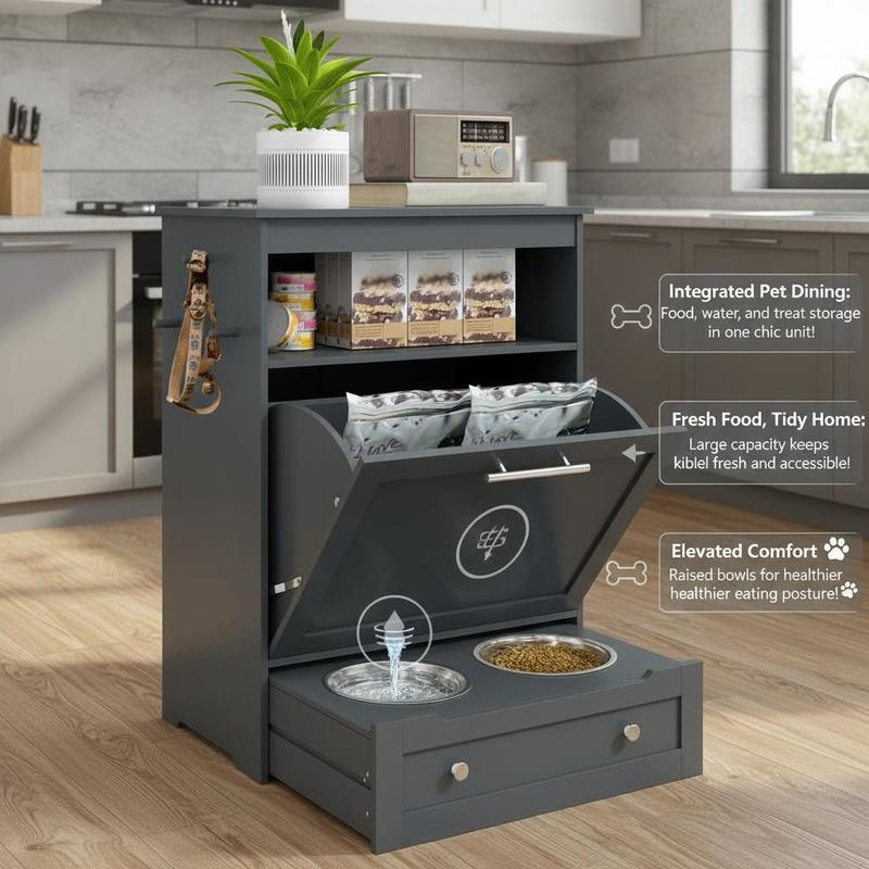 Pet Feeder Station Storage Cab - Pet Supplies For Dogs recensione e prezzo